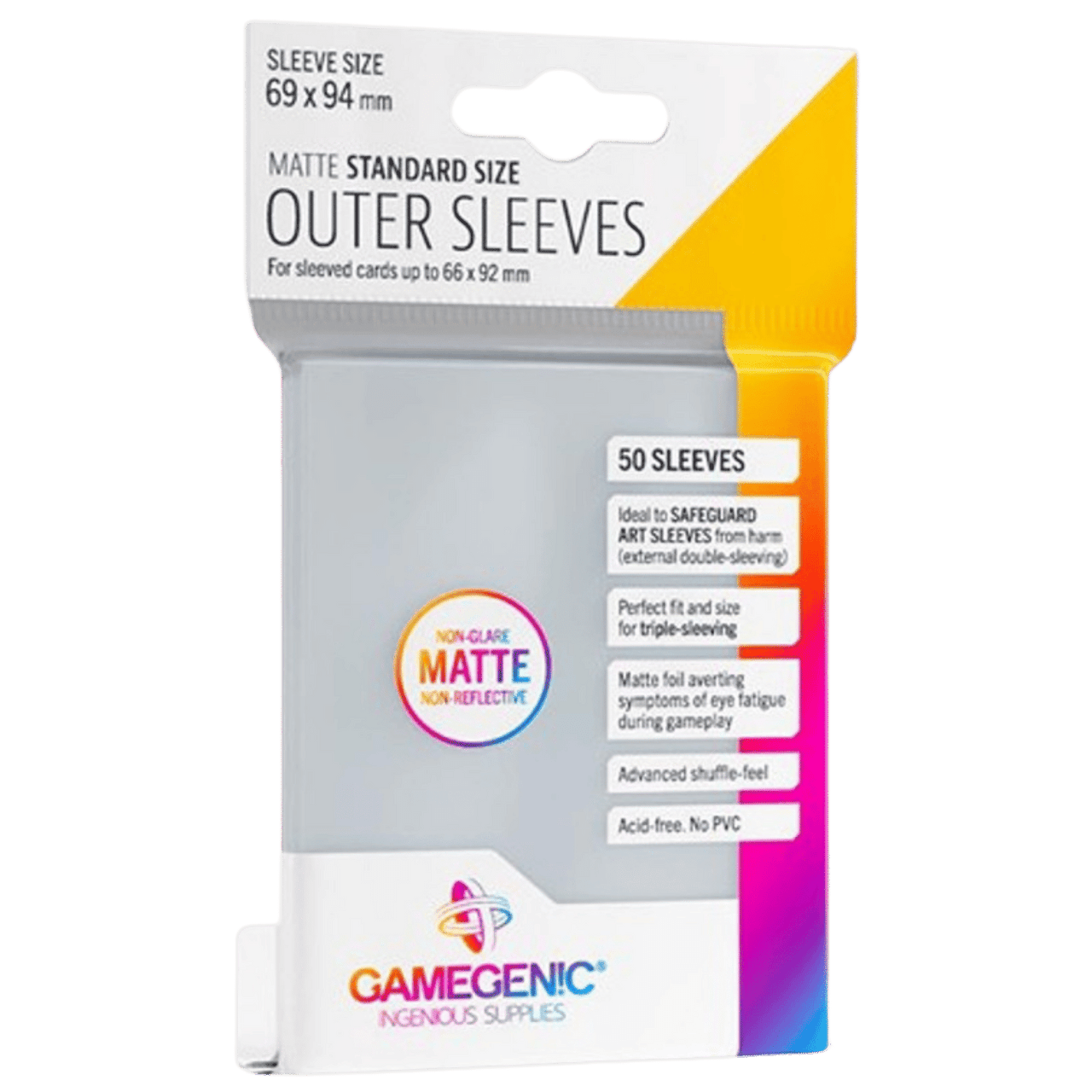 card outer sleeves Gamegenic Sleeves: Matte Outer Sleeves - 69 x 94 mm (50)