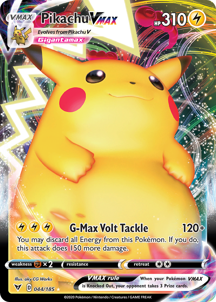 Pikachu VMAX 44/185 - Vivid Voltage Holofoil (DMG) - Game Nerdz