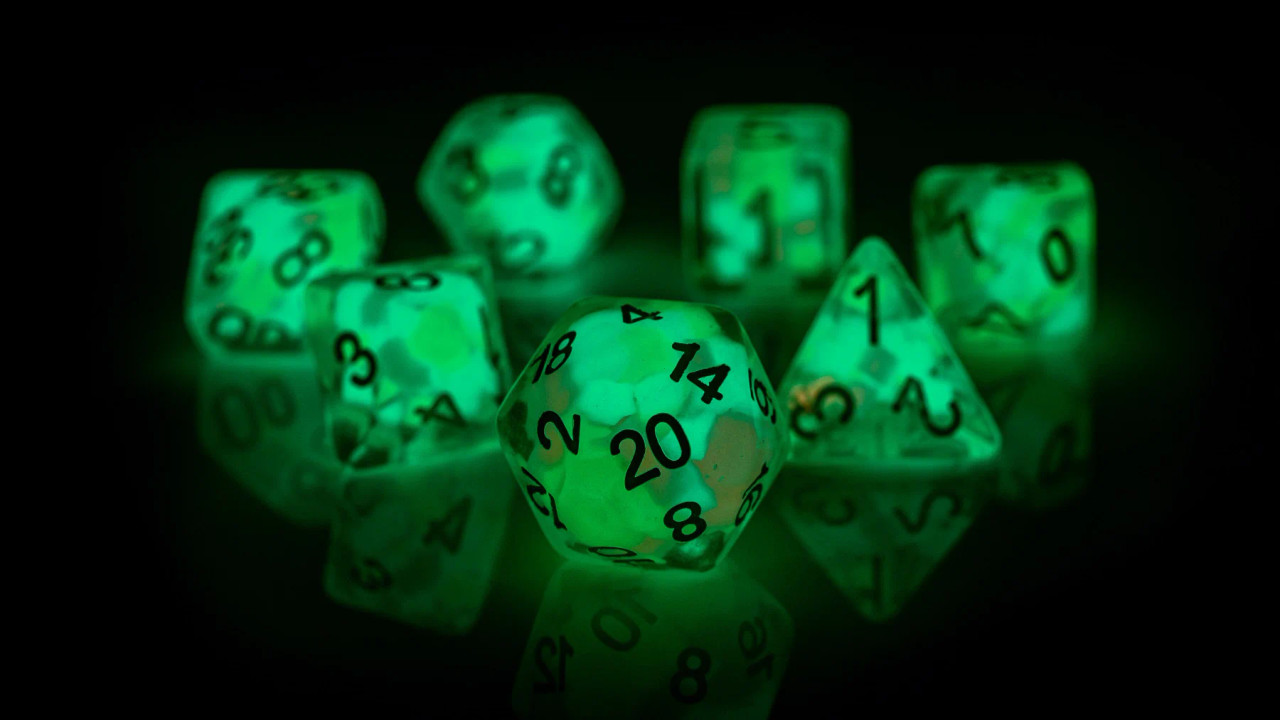 Sirius Dice: Frosted Glowworm Polyhedral Dice Set main image 1