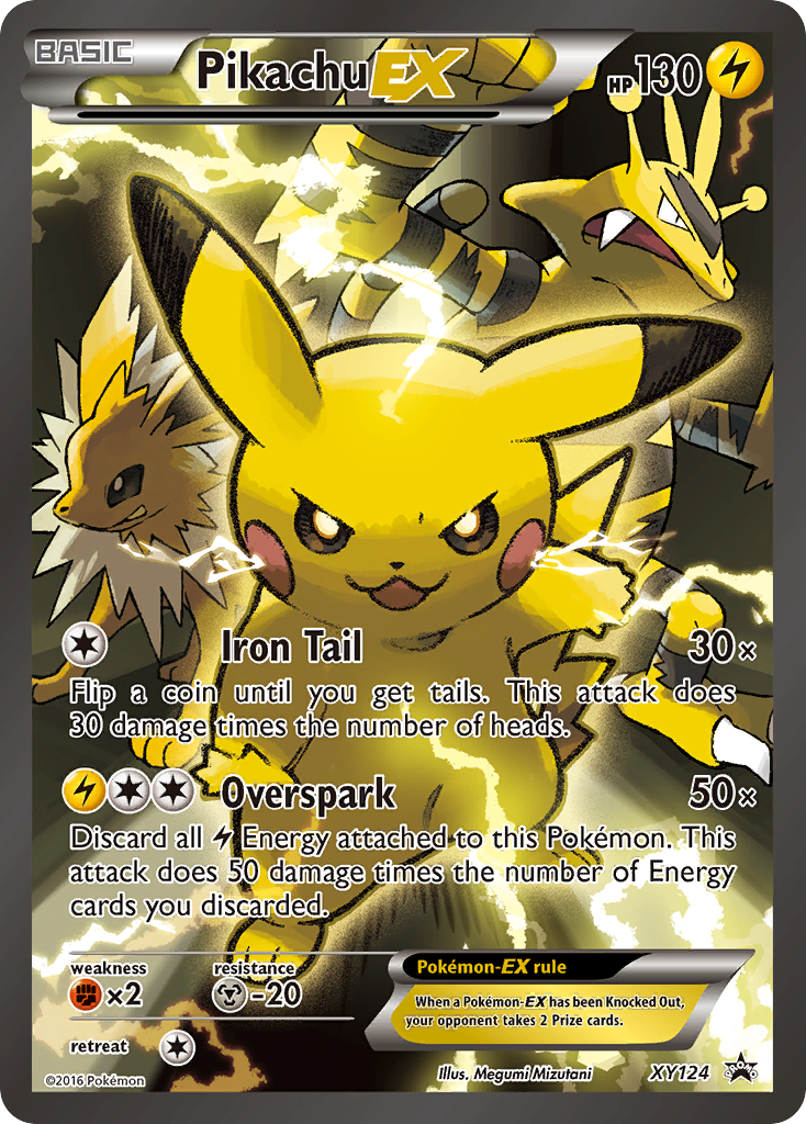 Pikachu-EX XY124/211 - XY Black Star Promos Holofoil (LP) - Game Nerdz