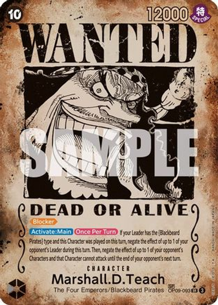 REAL BATTLE TALK 4冊 Marshall.D.Teach (093) (Wanted Poster) (OP09-093) Emperors