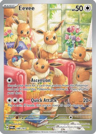 Eevee 188 - SV06 Twilight Masquerade Holofoil (LP) - Game Nerdz