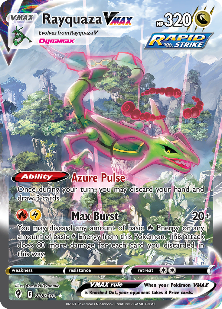 Rayquaza VMAX 218/203 - Evolving Skies Holofoil (LP) - Game Nerdz