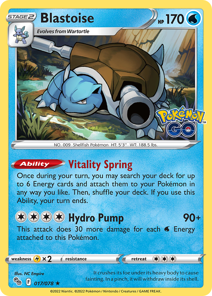 Blastoise 17/78 - Pokmon GO Reverse Holofoil (MP) - Game Nerdz