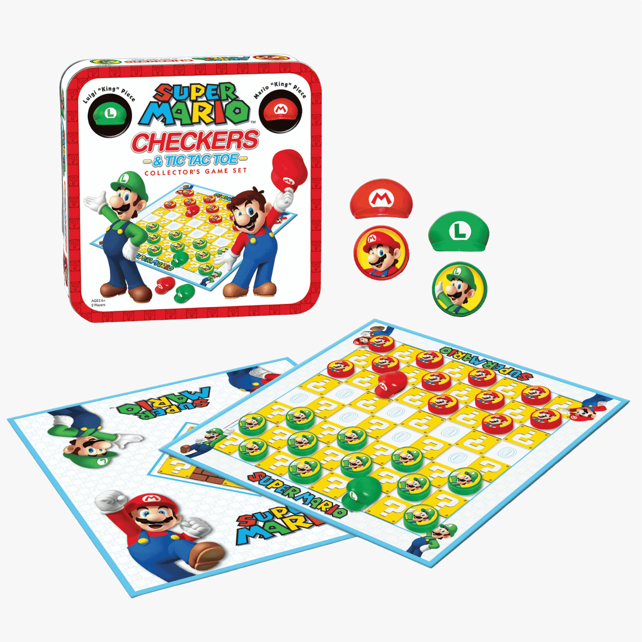 Super Mario: Checkers & Tic Tac Toe - Collector's Game Set - Game Nerdz
