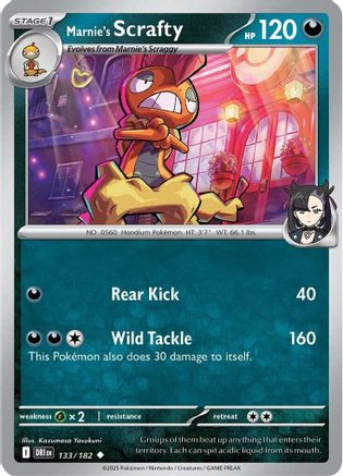 Marnie's Scrafty 133 - SV10 Destined Rivals Reverse Holofoil