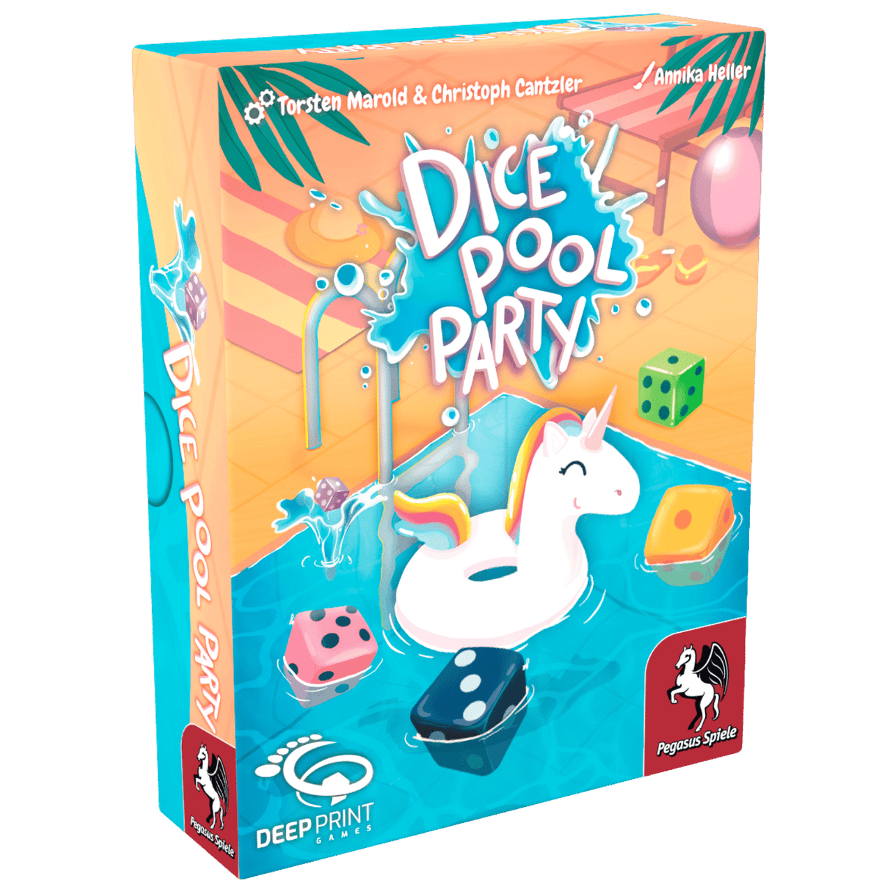 Kopfüber in den Spielspaß! In dem Familienspiel DICE POOL PARTY von Deep Print Games ist ein gutes Auge gefragt! Schüttelt den Pool voller Würfel und prägt euch anschließend die Farben und Werte Kopfüber in den Spielspaß! In dem Familienspiel DICE POOL PARTY von Deep Print Games ist ein gutes Auge gefragt! Schüttelt den Pool voller Würfel und prägt euch anschließend die Farben und Werte
