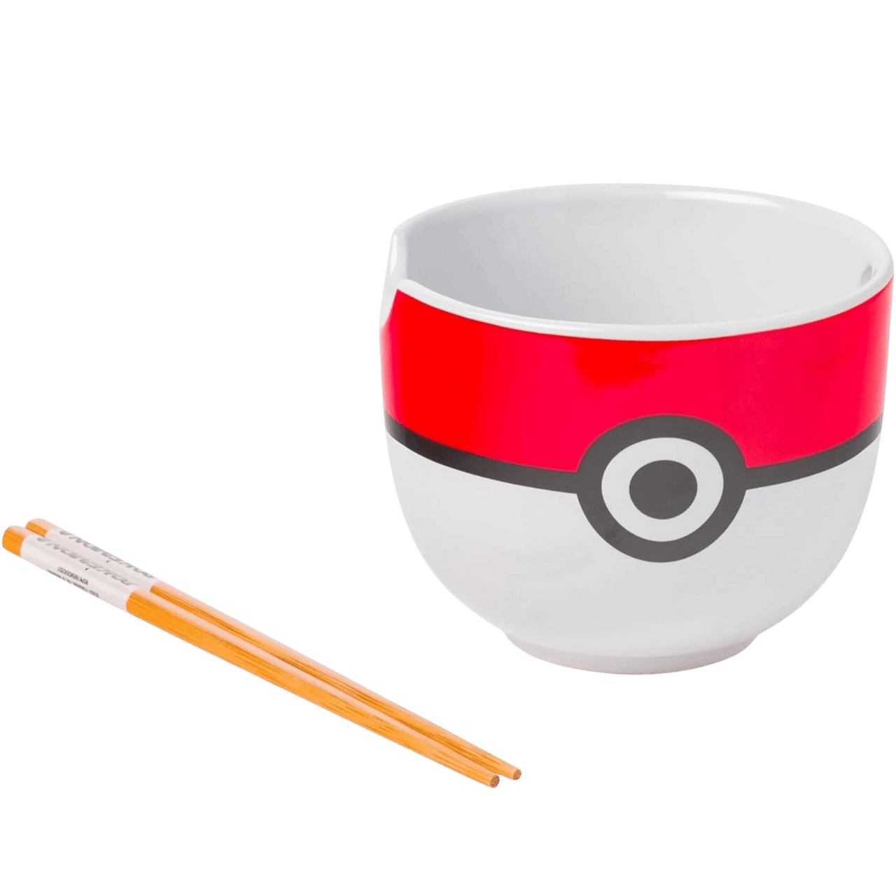 Pokemon Pokeball Ceramic Ramen Bowl With Chopsticks - Thumbnail 2