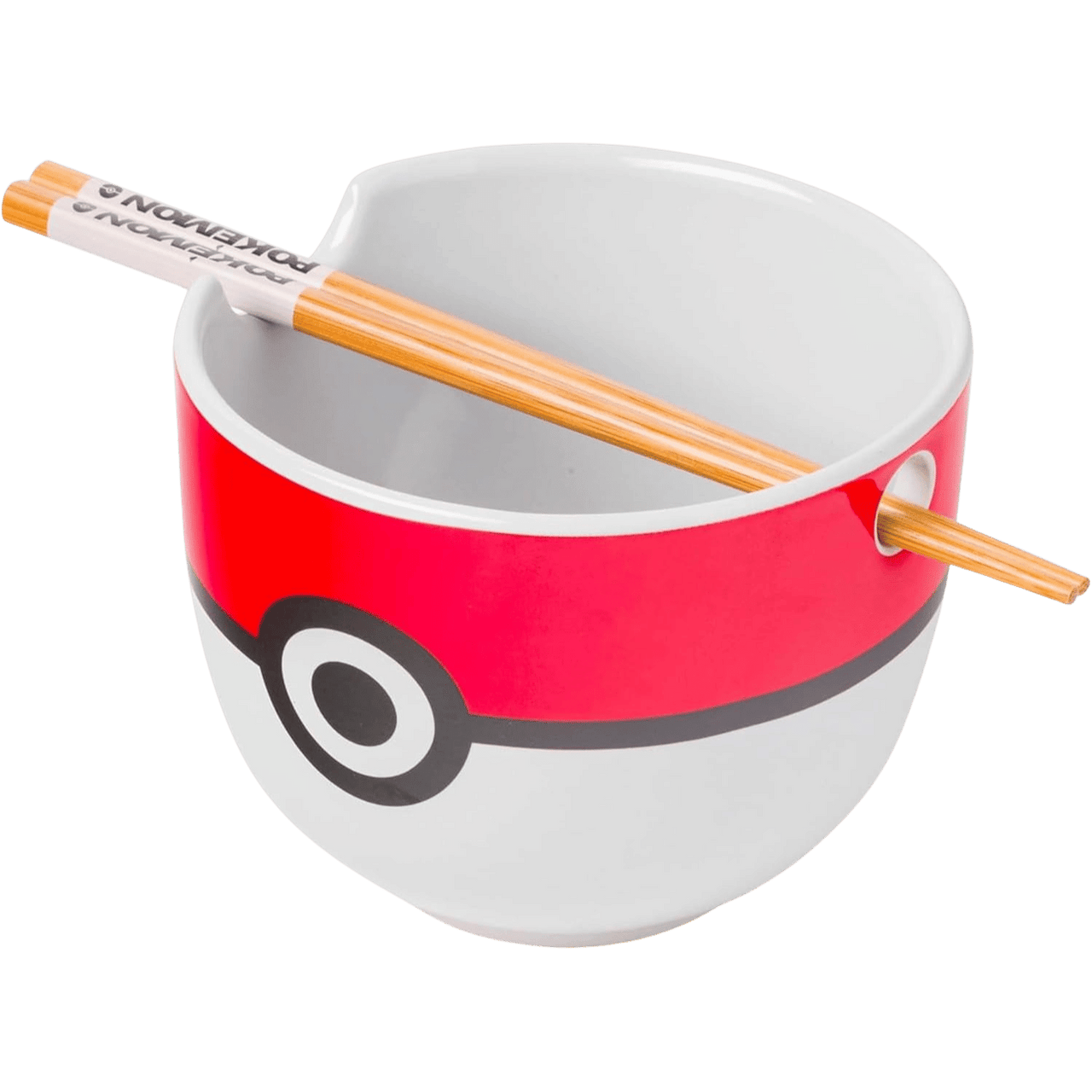 Pokemon Pokeball Ceramic Ramen Bowl With Chopsticks - Thumbnail 3