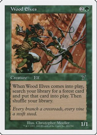 Wood Elves (7ED-284) - 7th Edition Foil、Wizards of the Coast、kayou