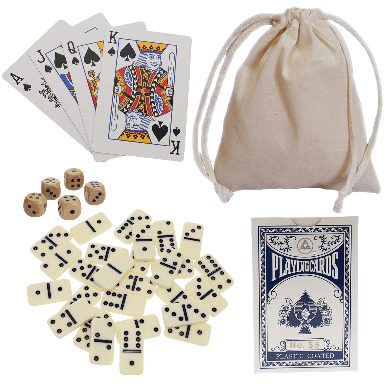 Mini Double 6 Dominoes, Dice and Card Travel Game - Game Nerdz