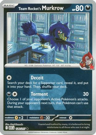 Team Rocket's Murkrow (Team Rocket) 126 - ME Ascended Heroes Reverse Holofoil、The Pokémon Company、kayou