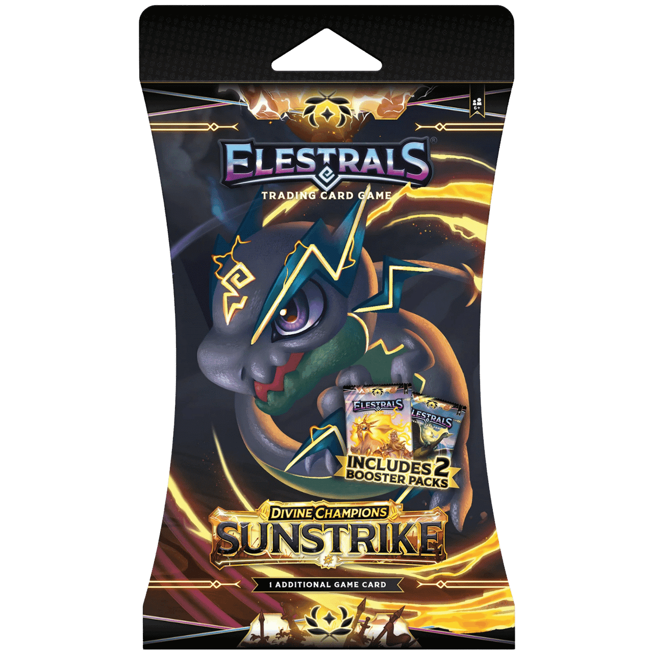 Elestrals TCG: Divine Champions Sunstrike - 2-Booster Blister Pack (Reverse Stellar Zaptor)、Elestrals、kayou
