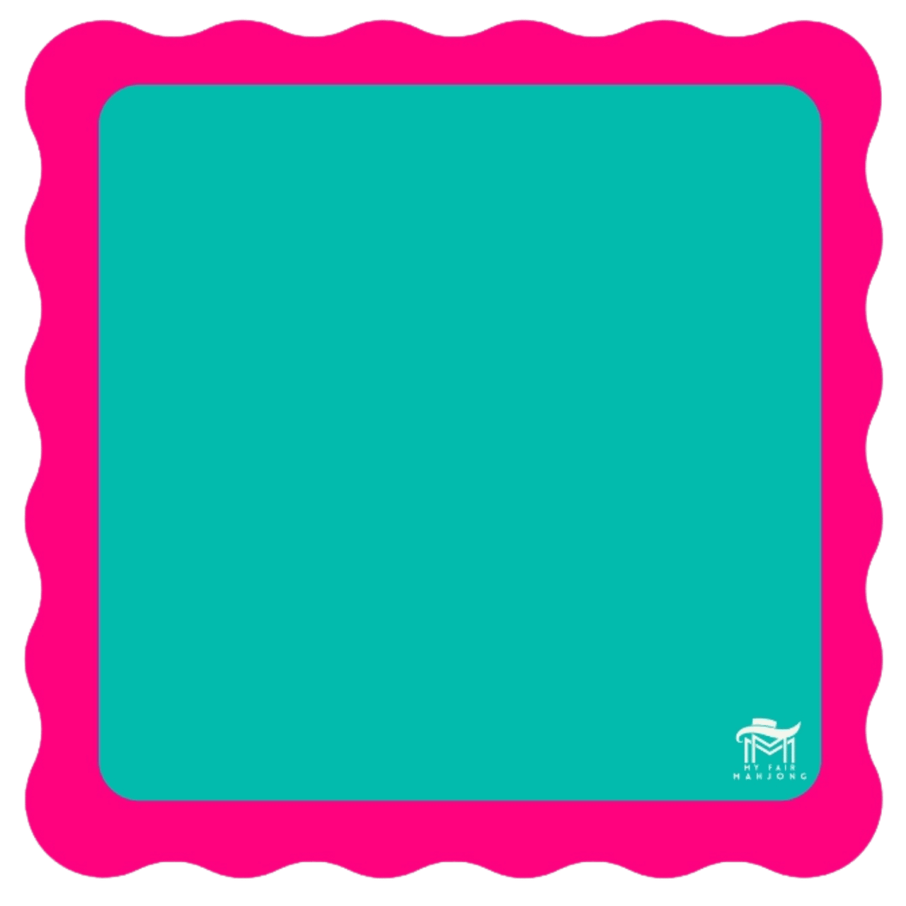 Mini Mahjong Mat: Color Wave - Green Center/Pink Scallop (21x21in)、My Fair Mahjong、kayou