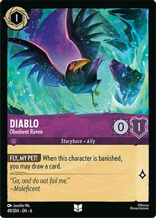 Diablo - Obedient Raven (49/204) - Azurite Sea Cold Foil (LP)、Ravensburger、kayou