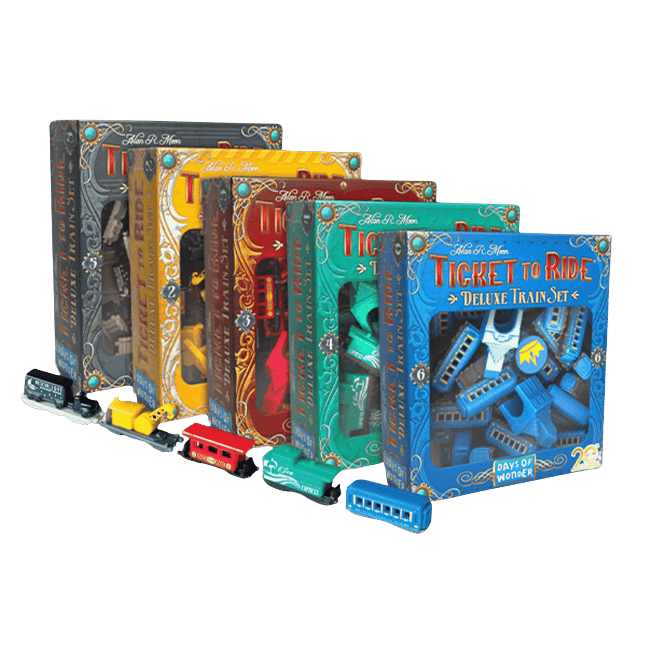 Ticket To Ride: 20th Anniversary Deluxe Train Set (Set of 5
