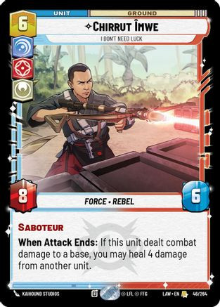 Chirrut Îmwe - I Don't Need Luck (46/264) - A Lawless Time、Fantasy Flight Games、kayou