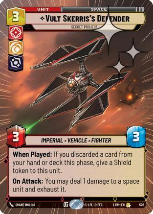 Vult Skerris's Defender - Secret Project (Hyperspace Foil) (578) - A Lawless Time Foil、Fantasy Flight Games、kayou