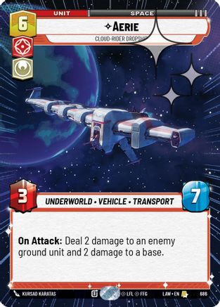 Aerie - Cloud-Rider Dropship (Hyperspace Foil) (686) - A Lawless Time Foil、Fantasy Flight Games、kayou