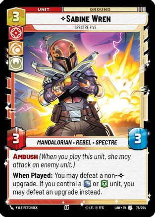 Sabine Wren - Spectre Five (78/264) - A Lawless Time、Fantasy Flight Games、kayou