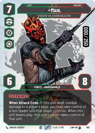 Maul - Master of the Shadow Collective (Serialized) (893) - A Lawless Time Foil、Fantasy Flight Games、kayou