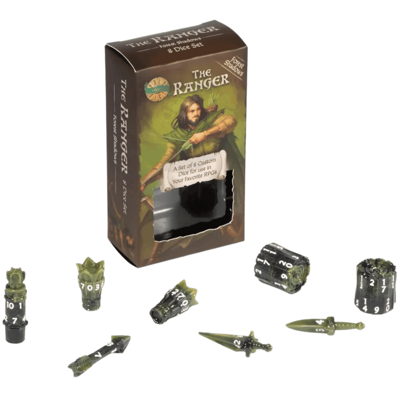 PolyHero Dice: Ranger - Forest Shadows (8)、Tycoon Games、kayou