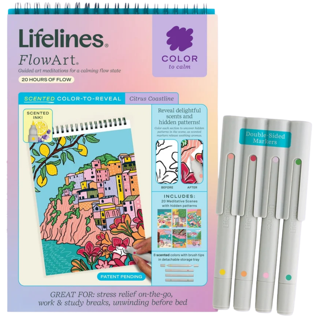 Lifelines FlowArt: Color-to-Reveal - Citrus Coastlines - Scented Ink、Lifelines、kayou