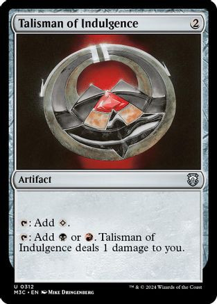 Talisman of Indulgence (Ripple Foil) (M3C-312) - Modern Horizons 3 Commander Foil、Wizards of the Coast、kayou