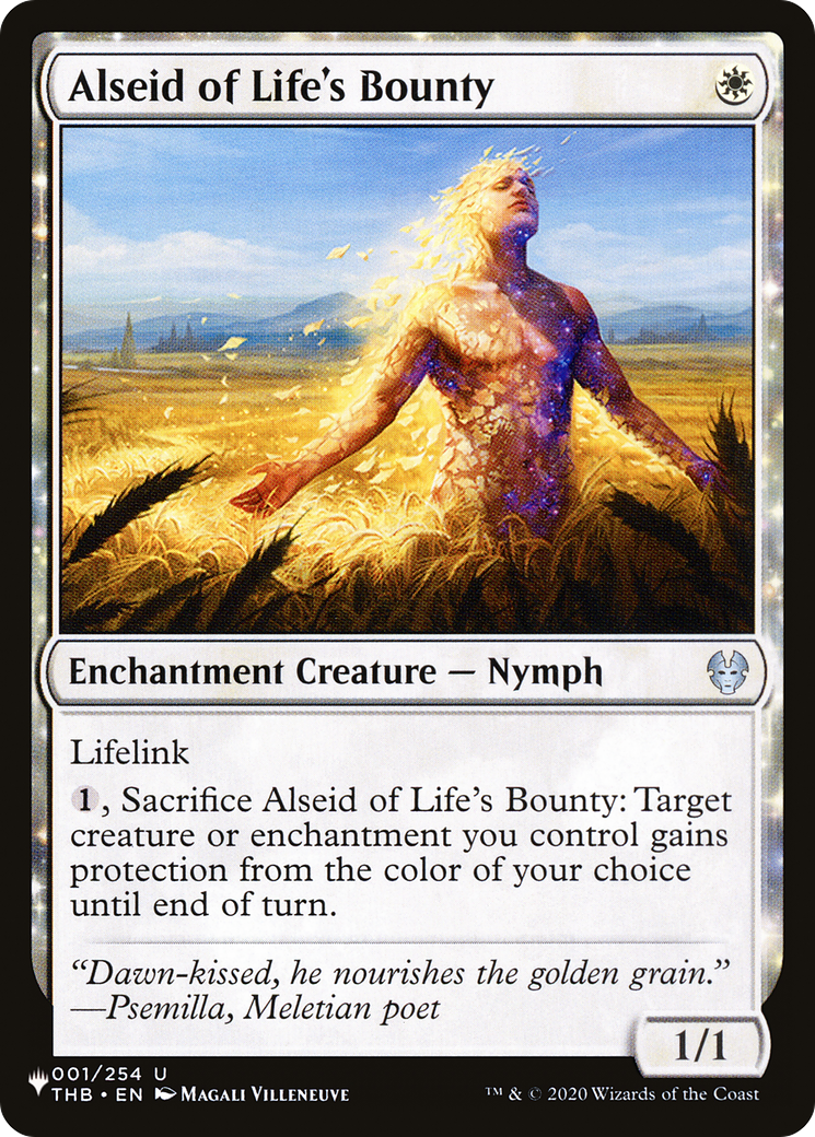 Alseid of Life's Bounty (LIST-001/254) - The List: (enchantment)、Wizards of the Coast、kayou