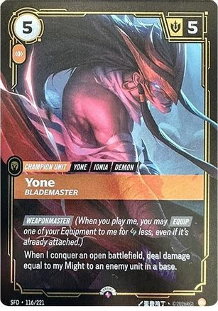 Yone - Blademaster (116/221) - Riftbound Organized Play