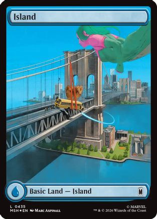 Island (0435) (Surge Foil) (MSH-435) - Marvel Super Heroes Foil、Wizards of the Coast、kayou