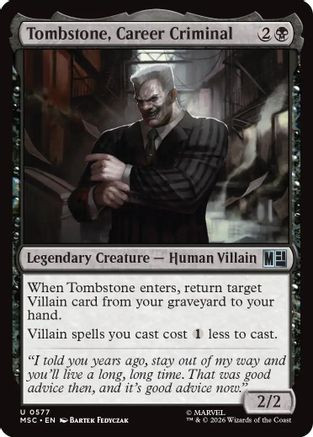 Tombstone, Career Criminal (0577) (MSC-577) - Commander: Marvel Super Heroes、Wizards of the Coast、kayou