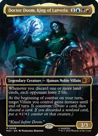 Doctor Doom, King of Latveria (Borderless) (MSC-006) - Commander: Marvel Super Heroes、Wizards of the Coast、kayou