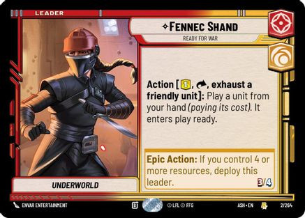 Fennec Shand - Ready for War (2/264) - Ashes of the Empire、Fantasy Flight Games、kayou