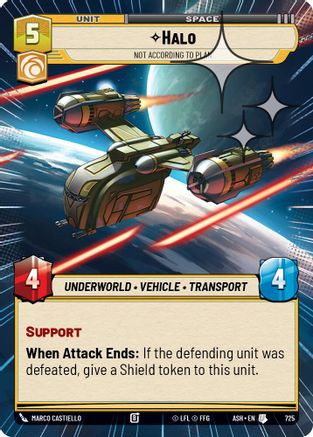Halo - Not According to Plan (Hyperspace Foil) (725) - Ashes of the Empire Foil、GameNerdz、kayou