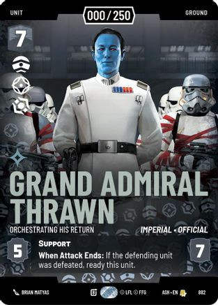 Grand Admiral Thrawn - Orchestrating His Return (Serialized) (882) - Ashes of the Empire Foil、Fantasy Flight Games、kayou