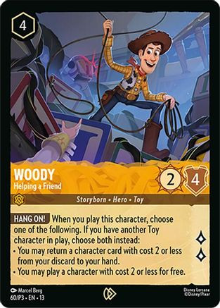 Woody - Helping a Friend (60) - Disney Lorcana Promo Cards