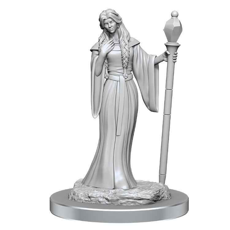 Critical Role Unpainted Miniatures Female Human Wizard & Female