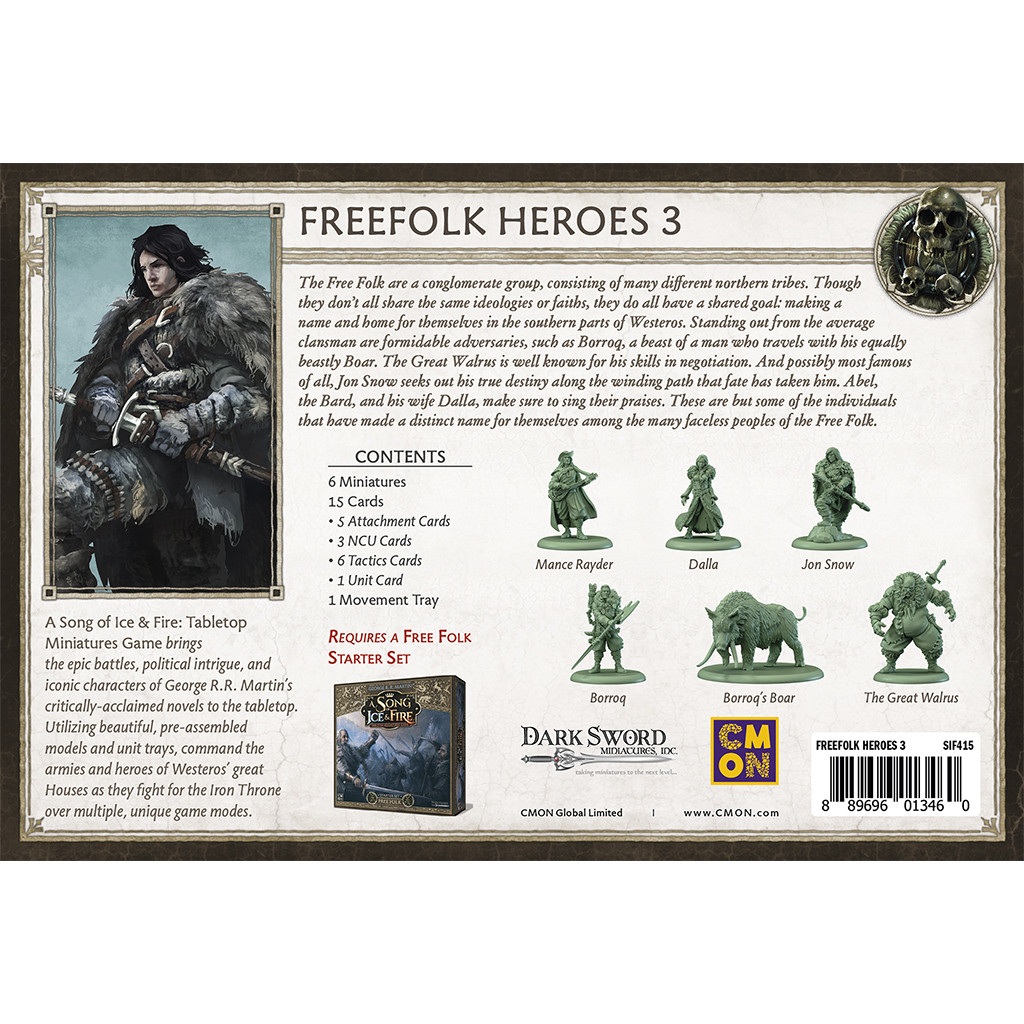 Figurines Tabletop A Song Of Ice And Fire - Freefolk Heroes 3 (Multilingue) - Dark Sword - Occasion