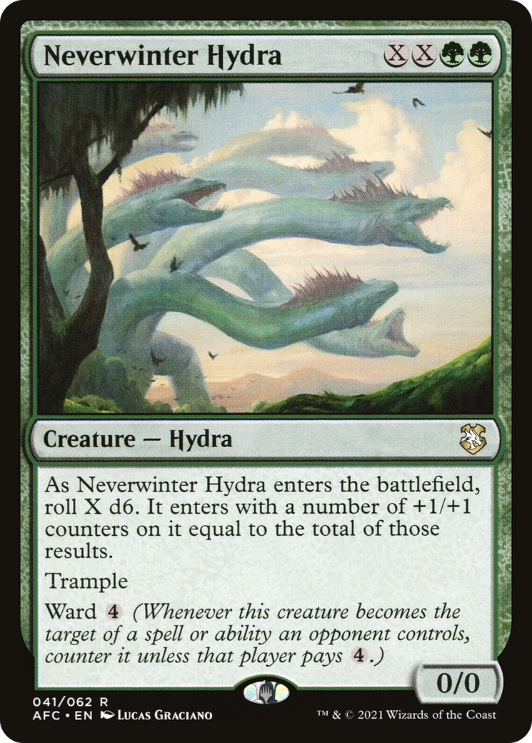 mtg hydra cards Voracious - Single Card Trample This creature enters with X +1/+1 counters on it Neverwinter Hydra (AFC-041) - Forgotten