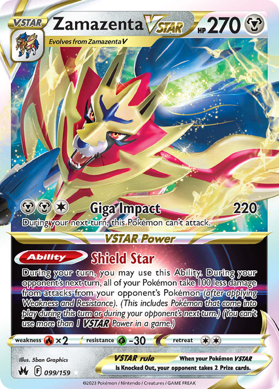 Zamazenta VSTAR 99/159 - Crown Zenith Holofoil - Game Nerdz