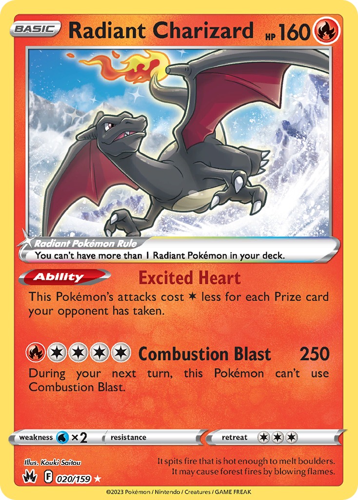 Radiant Charizard 20/159 - Crown Zenith Holofoil - Game Nerdz Radiant Charizard 20/159 - Crown Zenith Holofoil - Game Nerdz