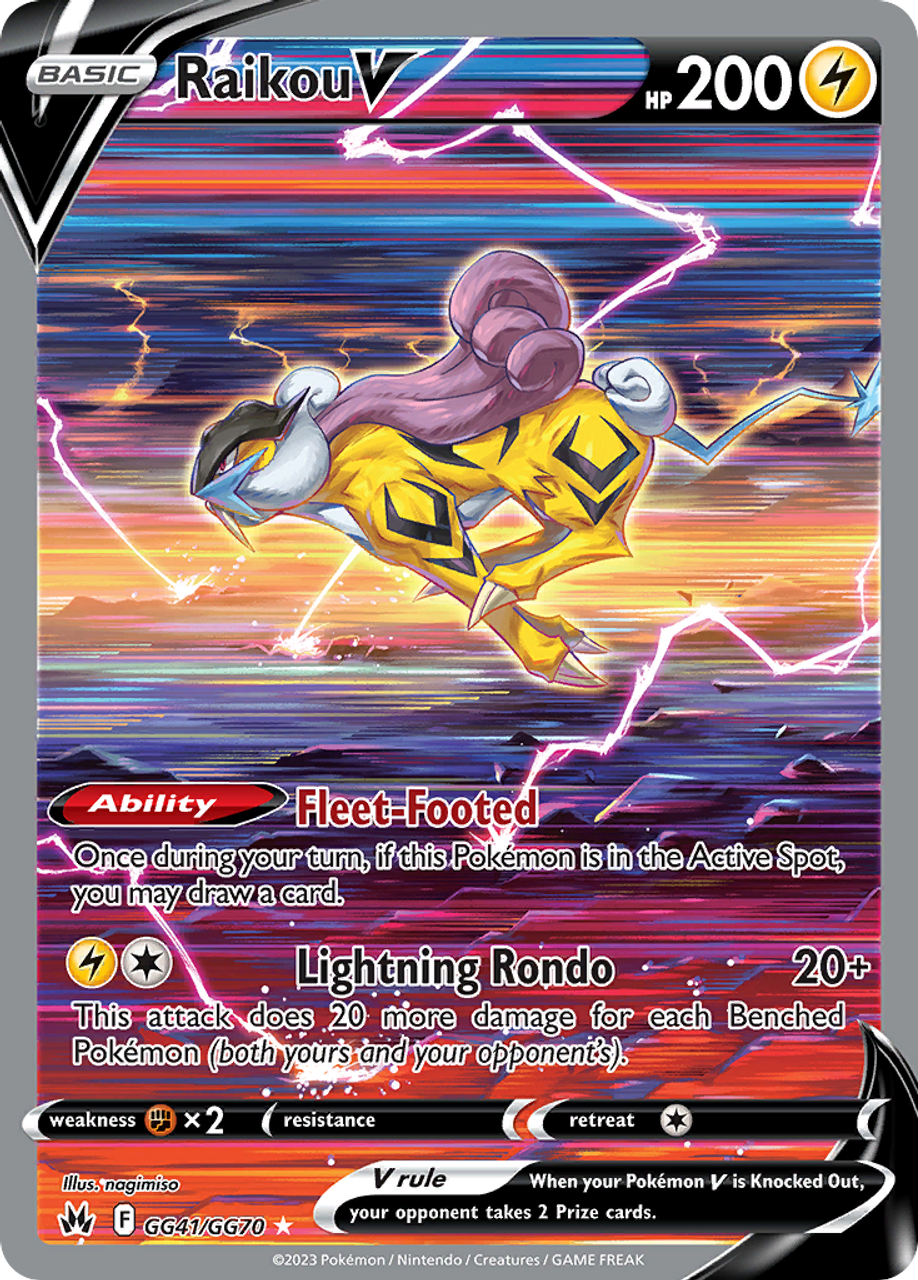 Pokemon Crown Zenith Rare Holo Raikou V GG41