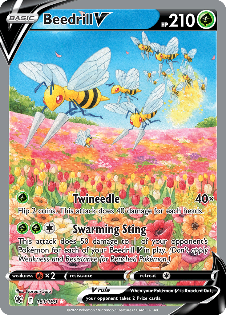 Pokemon Trading Card Game Sword & Shield Astral Radiance Ultra Rare Beedrill-V #161 [CGC 9.5]