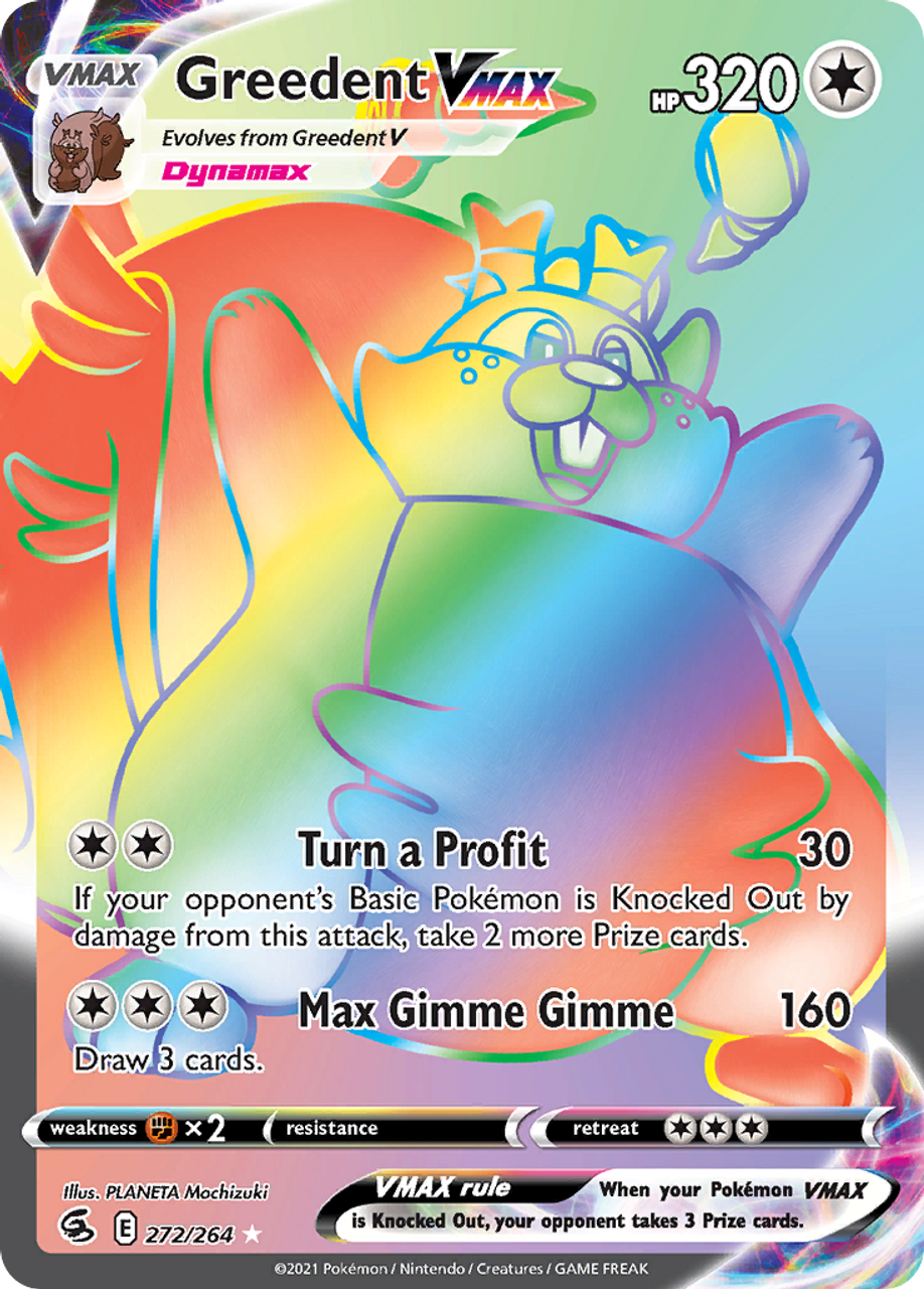 Greedent VMAX 272/264 - Fusion Strike Holofoil - Game Nerdz