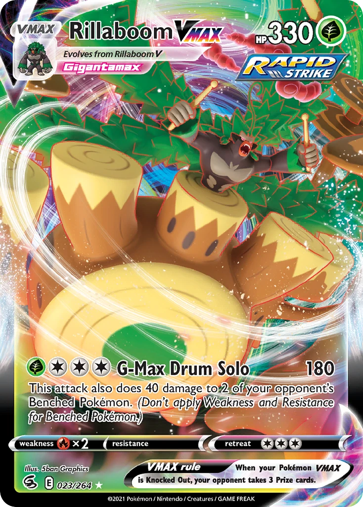 Rillaboom VMAX 23/264 - Fusion Strike Holofoil - Game Nerdz