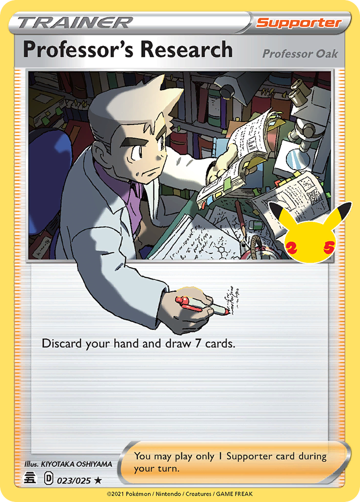 professor oak pokemon card Professor's Research (Professor Oak) 23/25 - Celebrations Holofoil