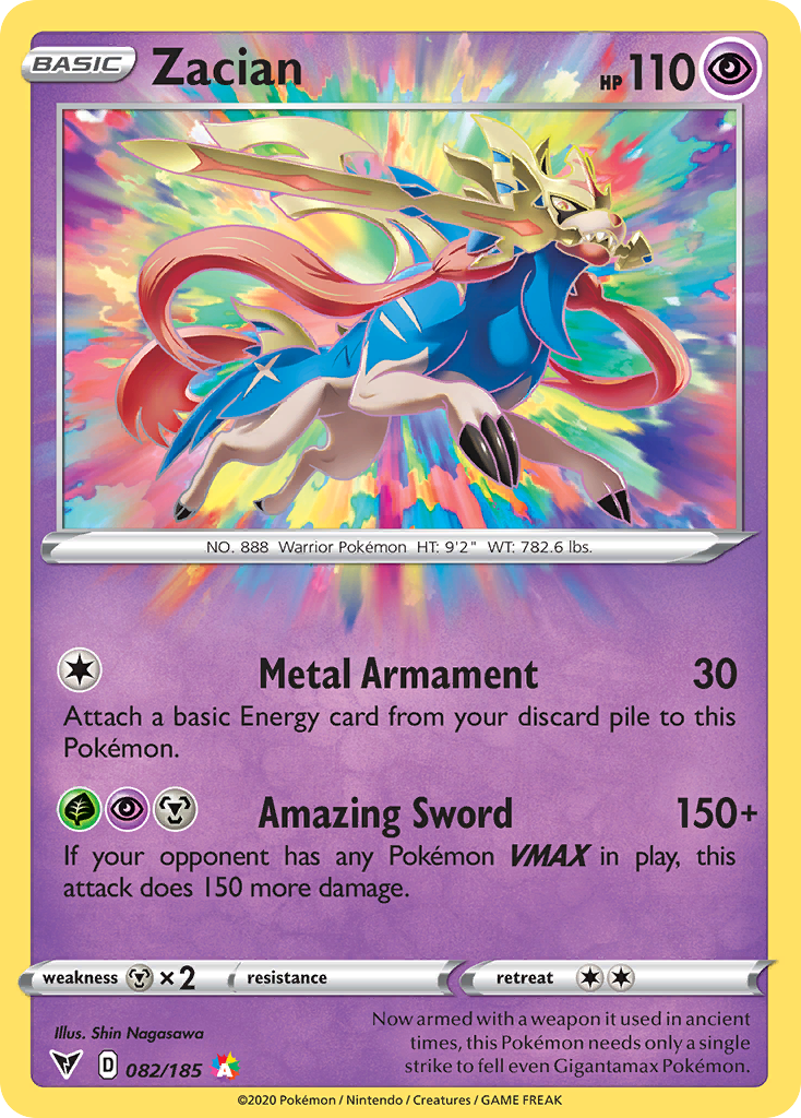 Zacian 82/185 - Vivid Voltage Holofoil - Game Nerdz