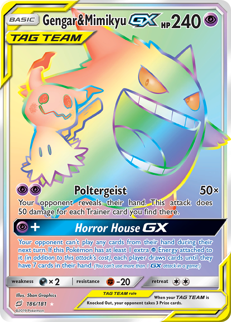 Gengar & Mimikyu-GX 186/181 - Team Up Holofoil - Game Nerdz