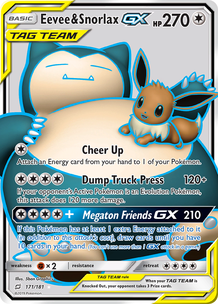 Eevee & Snorlax-GX 171/181 - Team Up Holofoil - Game Nerdz